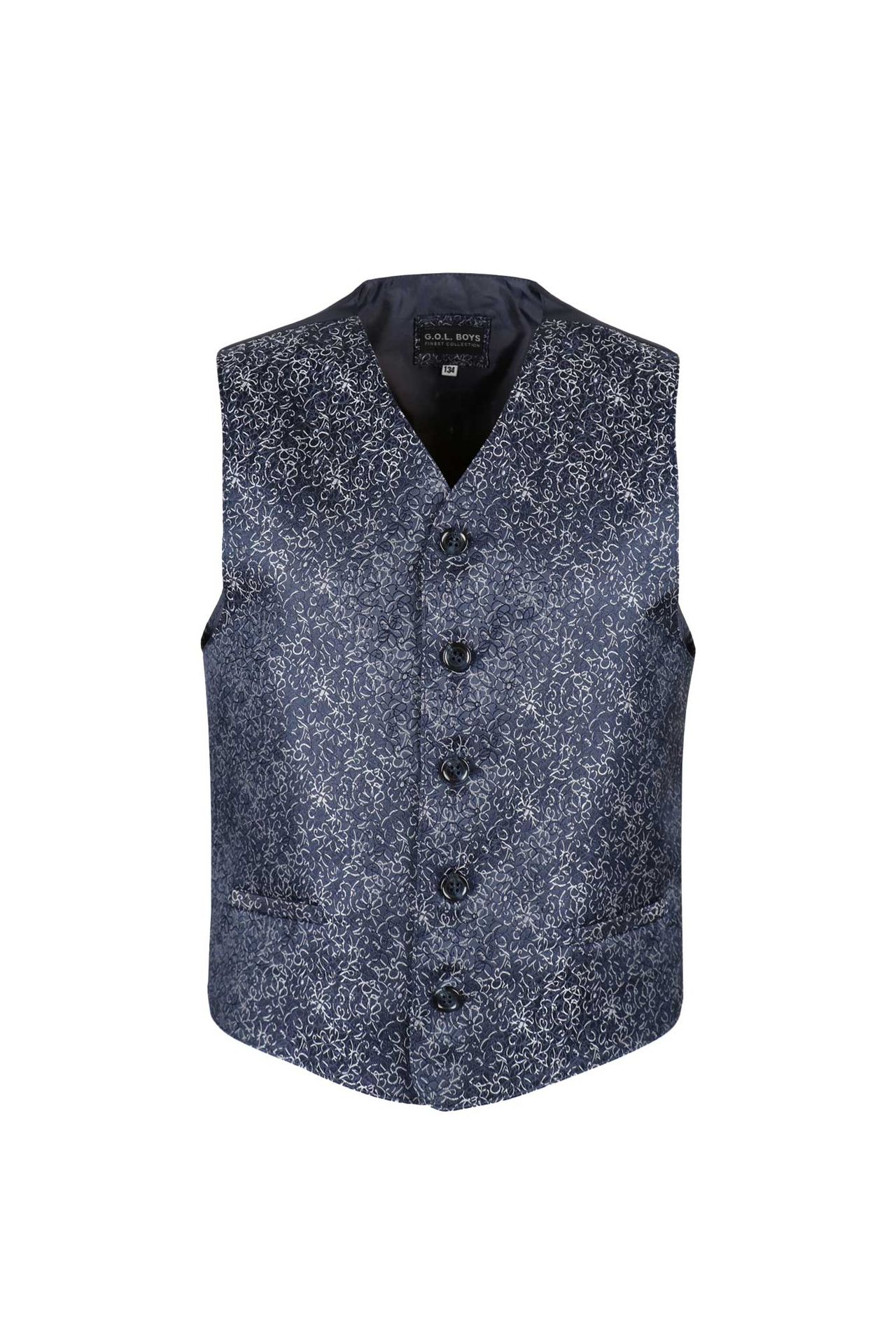 Jacquard-Weste m. Krawatte