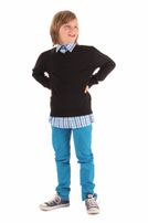 Feinstrick-Pullover mit V-Neck